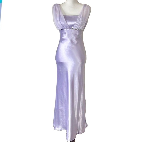 Vintage Lavender Satin Prom Dress